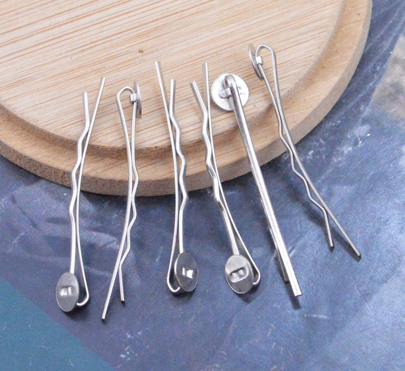 100 blanks hair pin hair bobby pins cabochon tray pin 44mm silver metal pins silver hair clips baby pins hair pins bobby pins
