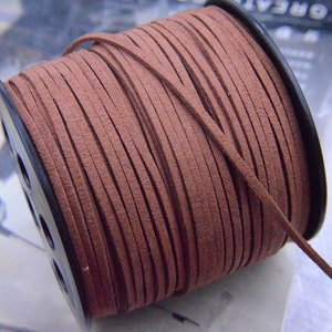 10 yds Brown leather cord, faux suede leather string cord 2.5mm
