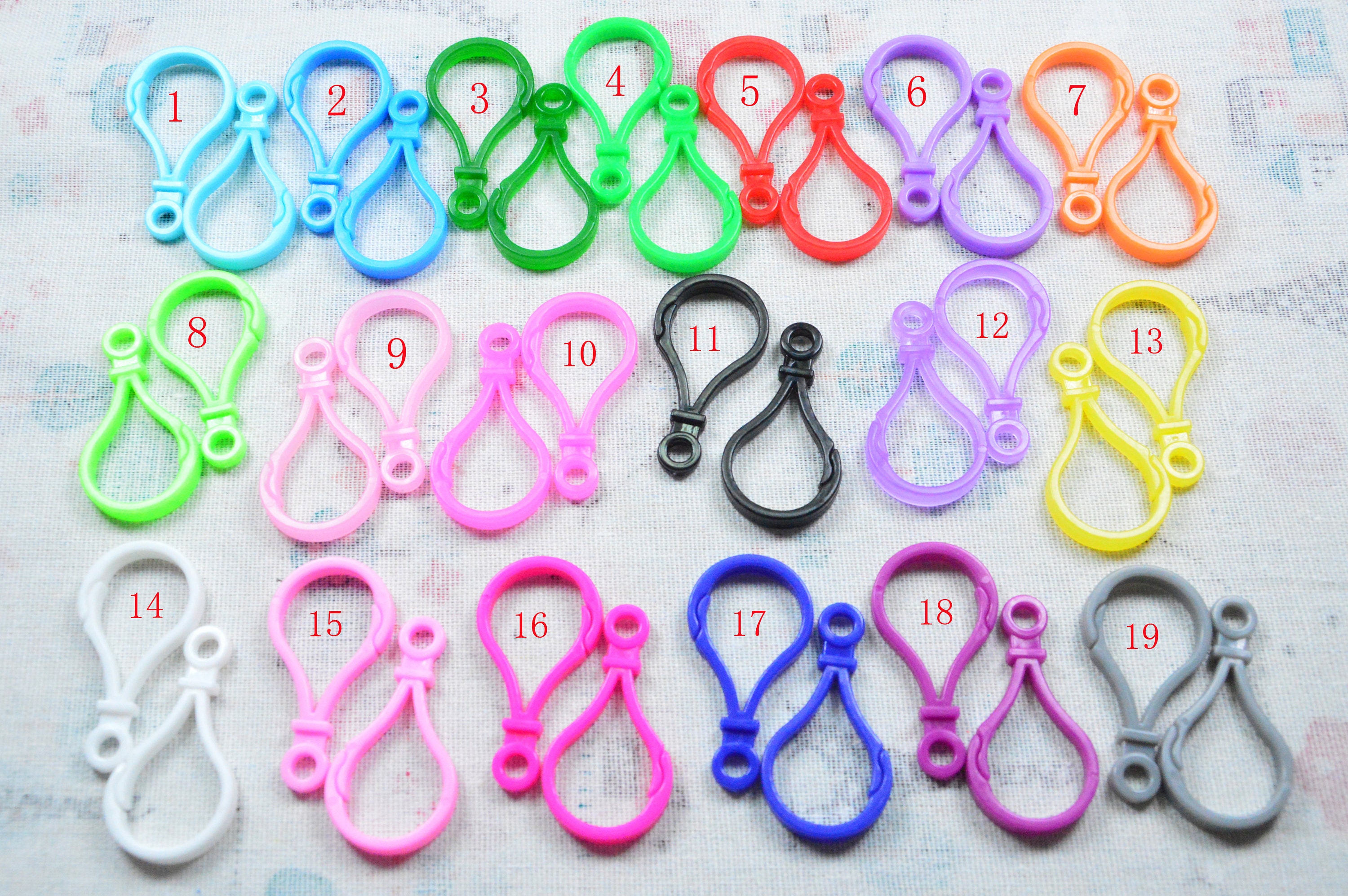  NX Garden 100PCS Plastic Lobster Clasps Trigger Clip Snap Hooks  Key Chain Clasp for DIY Toys Keyrings Assorted Colors 25x50mm