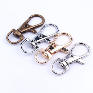 10pcs Silver/Gold/Antique bronze/KC Gold/White K Metal Swivel Lobster Clasp, Spring Key chain clasp, belt Strap hook connector 15x38mm