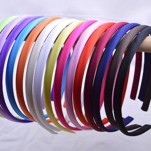 10mm satin headbands, blanks headbands, hair hoop, hair bands, Satin wrapped plastic headband, choose your color