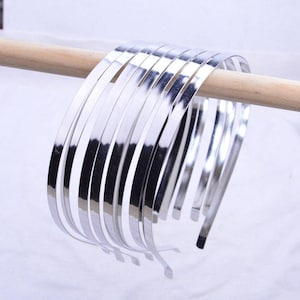 50pcs x 6mm Silver metal headbands, Silver headbands metal hair bands