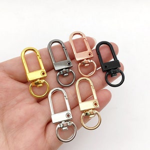 5 pezzi / 10 pezzi Chiusure a molla girevoli quadrate, Argento / oro / Oro KC / Oro rosa / canna di fucile / Bronzo antico Chiusura portachiavi in metallo, chiusura portachiavi