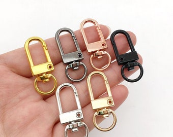 5 stuks /10 stuks Vierkante draaibare veersluitingen, Zilver / goud / KC goud / Rose goud / gunmetal / antiek brons Metalen sleutelhanger sluiting, sleutelhanger sluiting