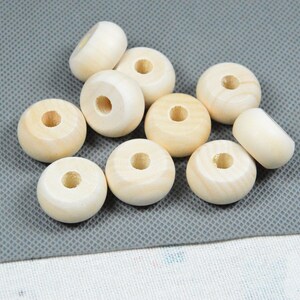 10pcs/20pcs wooden abacus, Unfinished large hole wood beads, flat round wooden beads for DIY wood supply 13x24mm