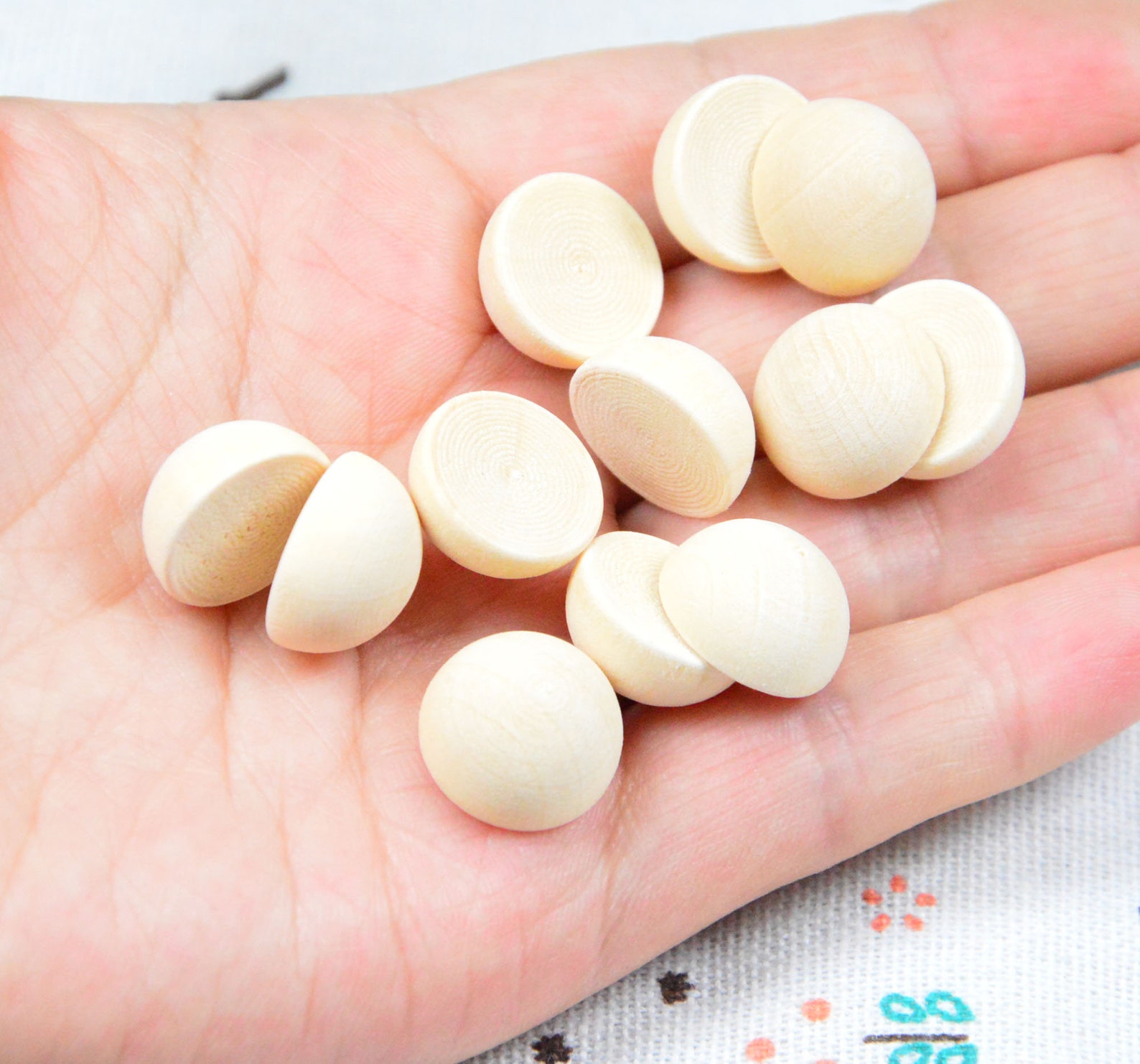 20 wooden beads unfinished half wood beads wood semicircle Etsy