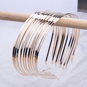 50pcs 4mm width gold metal headbands, gold plated metal head bands hair bands hair hoops