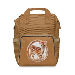 Deer Print Diaper Backpack, Mommy Bag, Baby Shower Gift, Nursery Essential, Gender Neutral Diaper Bag, Baby Care Organizer