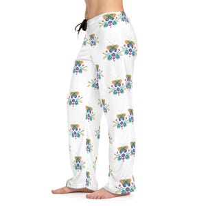 Floral Women&#39;s Pajama Pants - Comfy Lounge Pants, Botanical Sleepwear, Soft PJ Bottoms, Feminine Nightwear, Stylish Lounge Trousers