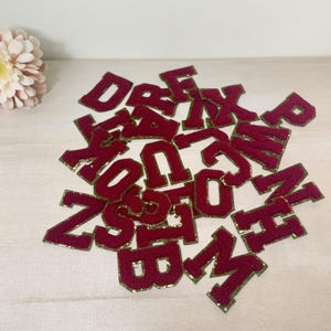 Parche de letras de chenilla, parche de letras de chenilla termoadhesivo, parche de letras, parche de letras con nombre DIY, parche de letras adhesivo