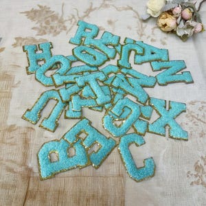 Parche de letras de chenilla, parche de letras de chenilla termoadhesivo, parche de letras, parche de letras con nombre DIY, parche de letras adhesivo
