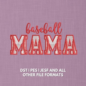 Baseball Mama Embroidery Design | Sporty Mom Quote with Baseball Stitch Letters | Machine Embroidery File | 5x7 Hoop