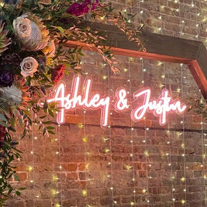 Personalisiertes Neon Hochzeitsschild Wanddekoration, Neon Namensschild Hochzeitsdeko, Neon Schild Individuelles Verlobungsdekor