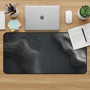 Topographic Desk Mat, Abstract Mouse Pad, Modern Desk Pad, Unique Desk Accessories, Office Decor, Gaming Desk Mat, Minimalist Desk Mat