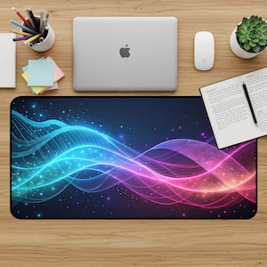 Galaxy Waves Desk Mat, Large Mousepad, Desk Pad, Desk Accessories, Office Decor, Gaming Mouse Pad, Desk Decor for Women, Aesthetic Desk Mat