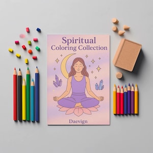 Spiritual Coloring Pages, affirmation coloring book, Manifestation, Digital download for adults, self care art, mindful printable PDF, A4
