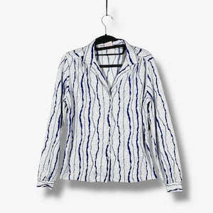 Vintage Graff Californiawear Striped Polka Dot Button Up Shirt Womens L Retro