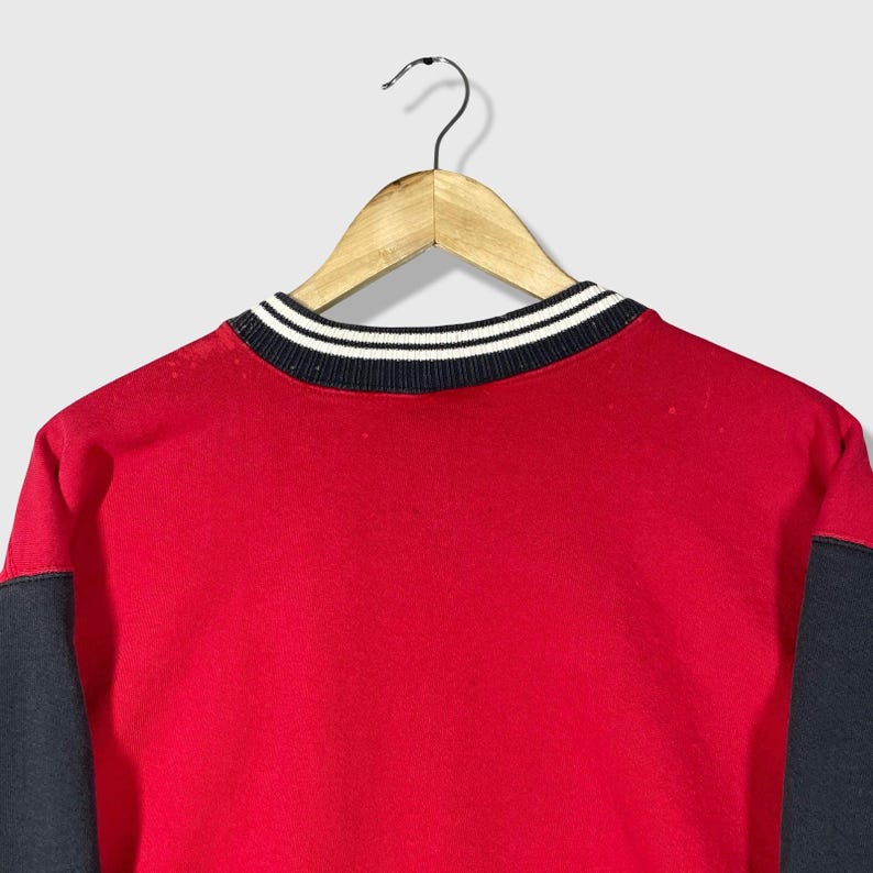 Nike Crewneck Sweatshirt Herr M Röd Vintage Basketball Sportswear Broderad bild 6