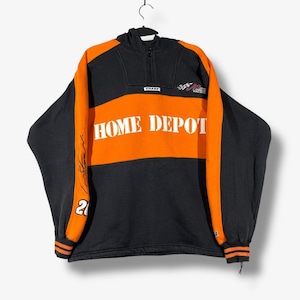 Vintage Chase Authentics Pullover Hoodie Mens M Nascar Home Depot Colorblock