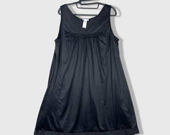 Vanity Fair nachtjapon dames L zwarte vintage jaren 90 lingerie nachtkleding glamourous