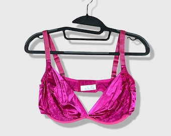 Warner's Iced Satin-BH Dam 38C Rosa Blommig Vintage Underkläder Bygel Chic