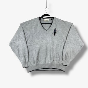 Vintage The Slack Shoppe Golf Knit Sweater Mens XL Gray Textured Retro Granpda