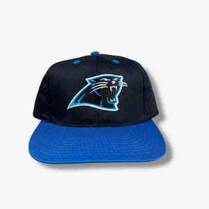 Vintage Carolina Panthers NFL Game Day Hat Cap Black Blue Adjustable Retro