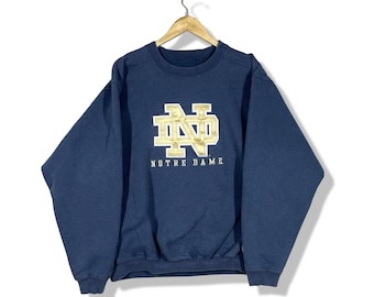 vintage Notre-Dame sweat-shirt pour homme grand bleu collégial rétro minimaliste