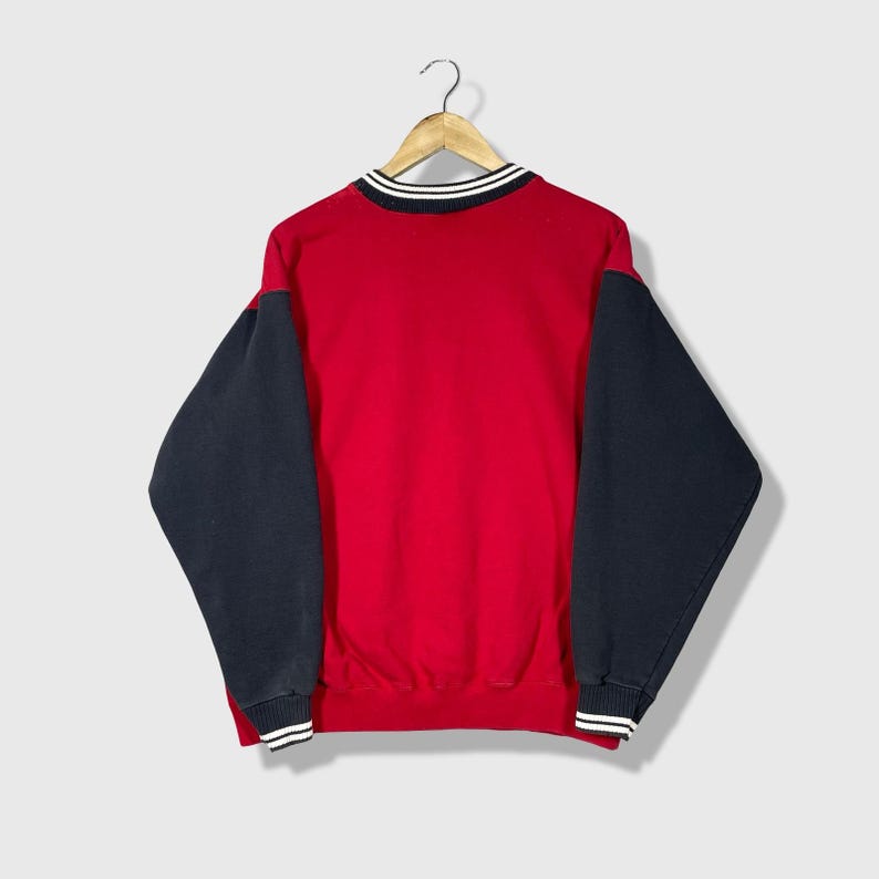 Nike Crewneck Sweatshirt Herr M Röd Vintage Basketball Sportswear Broderad bild 5