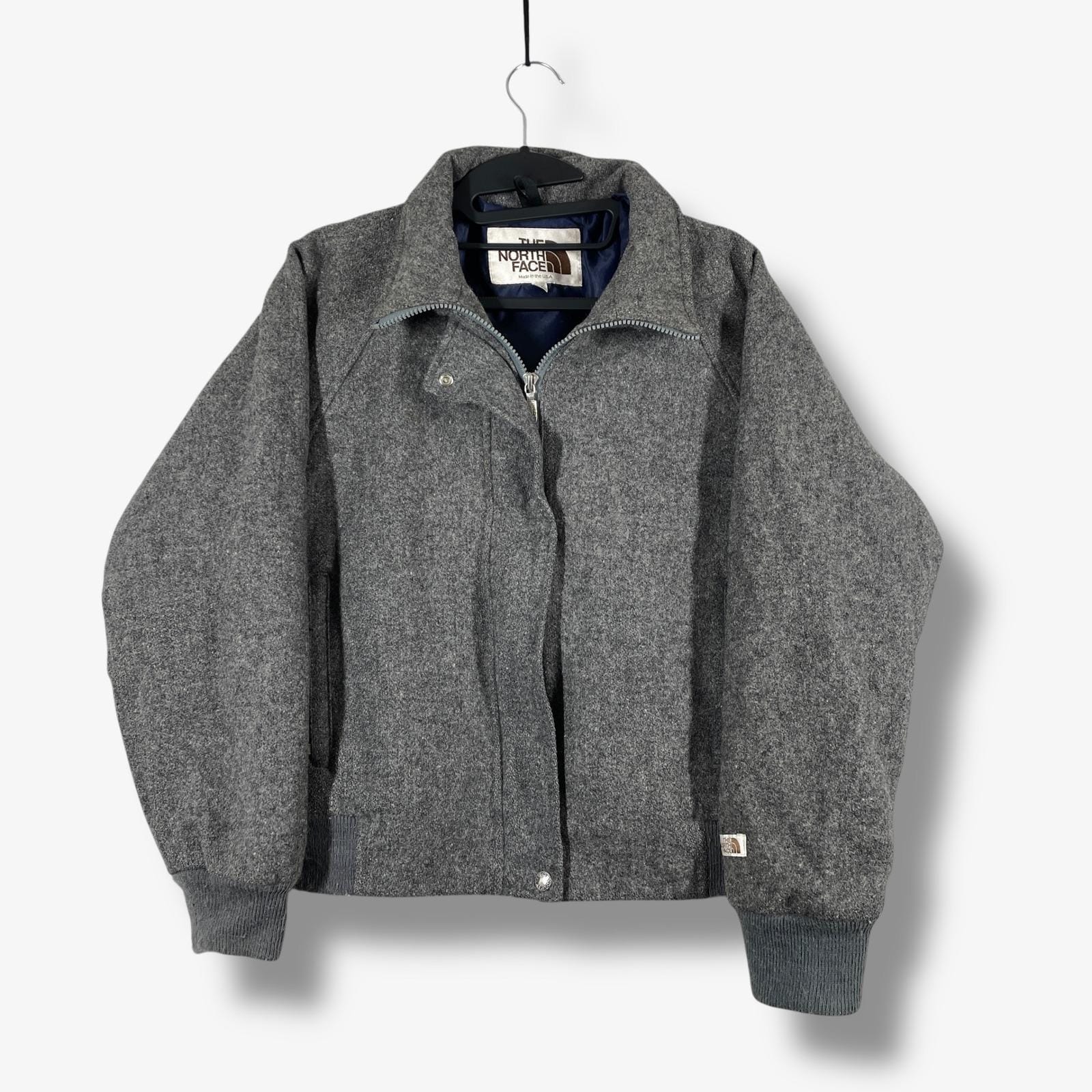 Vintage the North Face Wool Bomber Jacket Womens L Gray