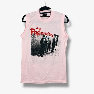 Vintage 1984 The Pretenders Tour Band Tank Top Womens Medium Pink Rock 80s
