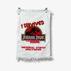 Vintage 90s Cannon Jurassic Park The Ride Universal Studios Hollywood Golf Towel