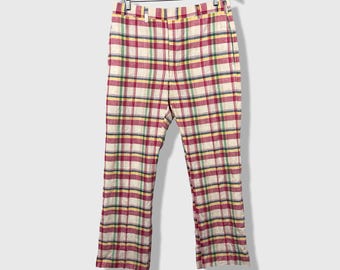 Calça Roshard-Doughty Xadrez Madras Masculina 34x29 Multicolorida Estilo Vintage Preppy