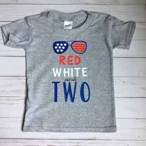 Red White and Two T-Shirt 4th of July Birthday Shirt Fourth of July Shirt Independence Day Birthday Toddler
