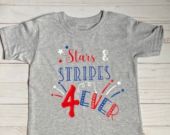 Camiseta para niño pequeño con estrellas y rayas para siempre - Cumpleaños del 4 de julio