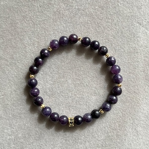Lepidolite Gemstone Beaded Bracelet, Healing Balance Calming Bracelet, Women Crystal Bracelet, Lepidolite Jewelry, Armband Bracelets