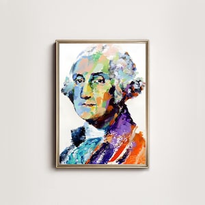 George Washington Oil Portrait Print - Historic Digital Wall Art - Founding Father Poster Download