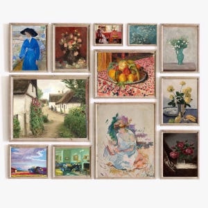 Vintage Electic Gallery Art Prints Bundle, Moody Decor, Digital Prints, Farmhouse Decor, Digital Art