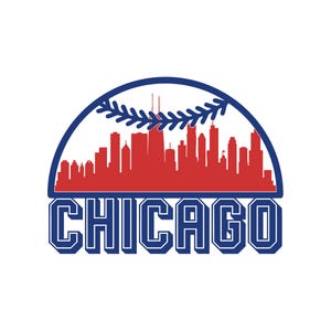 CHICAGO honkbal Skyline Svg Png Pdf Eps - stad silhouet Clipart voor Cricut, sublimatie & DIY sportambachten