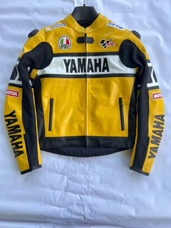 Valentino Rossi VR46 Yamaha Racing Yellow & Black Leather Jacket