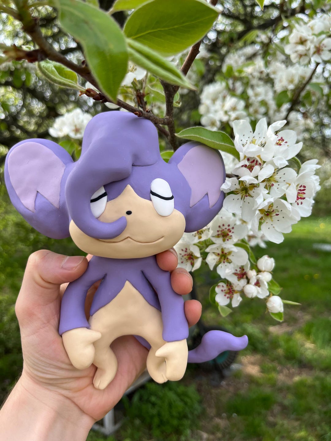Elemental Monkey Fakemon, FIMO Handmade Sculpture, Ghost Type, Figure ...