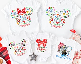 Minnie Ears Christmas Merry Christmas DTF Transfers, Mickey And Friends Christmas Shirt Ready to Press