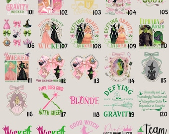 The Wicked Wizard Musical Dtf Transfer, Changed for Good Wicked Movie Sweatshirt Iron On Designs, Green and Pink Dtf Print