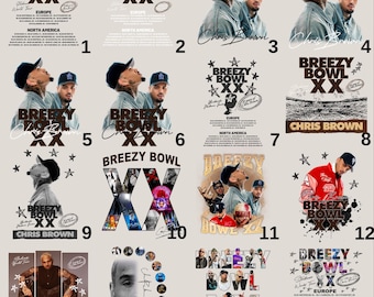 Breezy Bowl XX DTF Transfer, Chris Brown Inspired Music Art, Ready to Press Iron-On, DIY Hip-Hop Shirt, R&B Fan Gift, Urban Style Print
