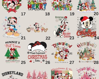 Disney Christmas DTF, Mickey And Friends Christmas Dtf Transfers, Mickey and Minnie Christmas Ready to Press, Disneyland Christmas Iron On