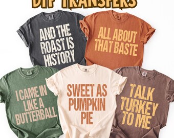 Thanksgiving Family Group DTF Transfers, Matching Fall Quote Designs, Funny Turkey Day Iron On, Retro Autumn Shirt Prints