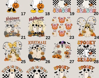 Custom Disney Halloween Mickey and Friends DTF Transfer, Disney Halloween Ready to Press, Disney Halloween Party DTF, DIY Iron On