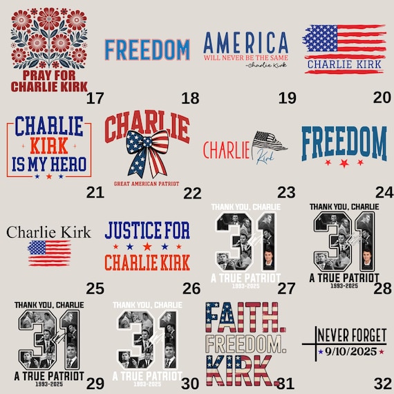 Thank you Charlie 31 A True Patriot DTF Transfer, Freedom Shirt Ready to Press, Pray For Charlie Kirk Heat Transfer, Memorial Iron-On Decal