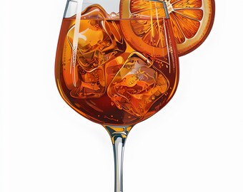 Aperol Spritz Poster – Summer Printable Kitchen Art – A4 8x10 16x20 24x36 – Digital Wall Download