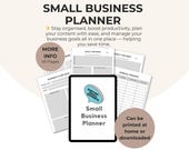 Small Business Planner PDF | 45 Page Digital Business Planner | Entrepreneur Planner | Content & Finance Tracker | Printable Planner